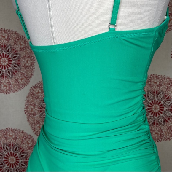 Anthropologie Vintage Green Tankini Top Swimsuit Size S 4 6 Ruched Boho Beachy - Picture 4 of 9